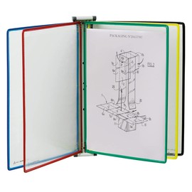 DJOIS by Tarifold - Magnetic Wall Reference System - Durable Steel Wire Frames - Letter-Size -5 Double-Sided Pockets -10 Sheet Capacity - Adjustable Tabs - Made in France - Assorted Pocket Colors