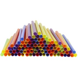 [100 Count] Jumbo Smoothie Straws - 8.5" High - Assorted Colors