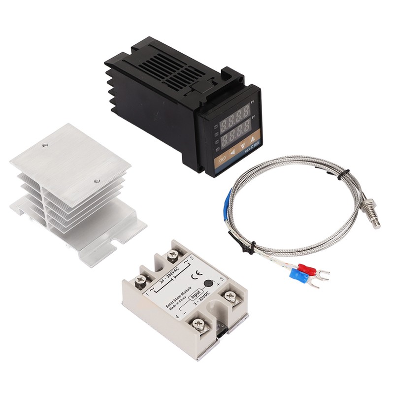 Farm Temperature Control Set 100‑240V Thermostat Type K Thermocouple Heatsink