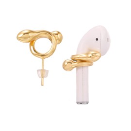 Snake Earrings, Gold Silver Earring Anti-Lost Wireless Earphone Holder Earring For Women Earbuds Wireless In-Ear Earphones Headset Jewelry Gift (Gold1)