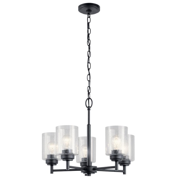 Kichler 44030BK Winslow Pendant, 5-Light 375 Total Watts, Black