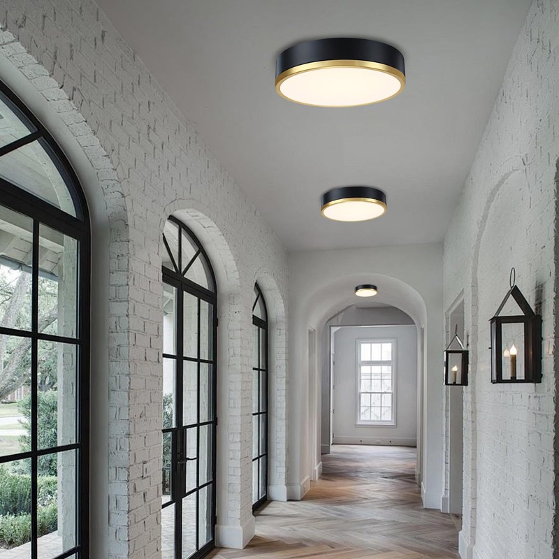 senroyal Flush Mount Ceiling Light Fixture, Black Gold LED Ceiling