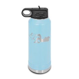 BJJ Laser Engraved Water Bottle Customizable Polar Camel Stainless Steel with Straw - brazilian jiu jitsu armbar submission Light Blue 32 oz