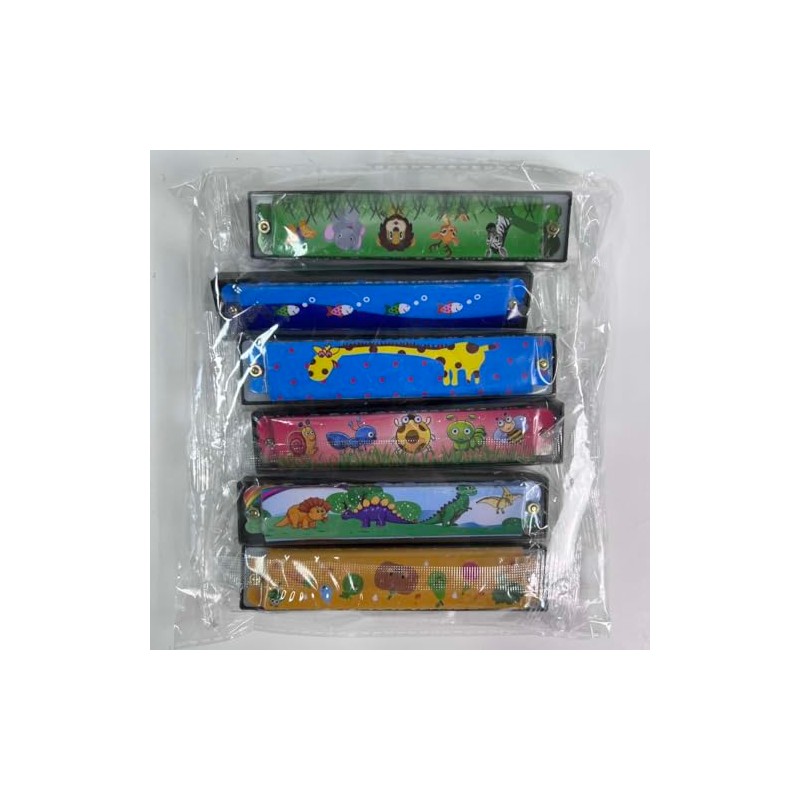6 PCS Harmonica for Kids, Cartoon Harmonicas with16 Holes for