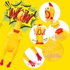 6 Pack Rubber Screaming Chicken Toy Yellow Rubber Squeaking Chicken
