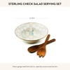 MACKENZIE-CHILDS Enamel Salad Serving Set, Enamel Bowl and Wooden Salad