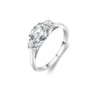 Three Stone Moissanite Ring for Women - 925 Sterling Silver