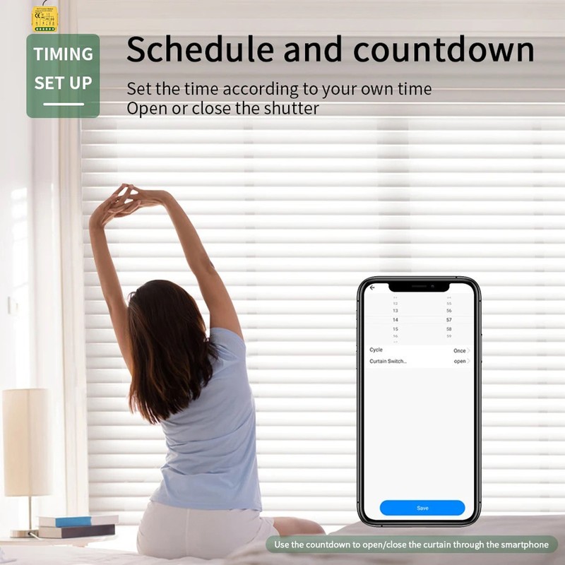 Tuya WIFI Intelligent Curtain Module Louver Switch Electric Motorized Curtain