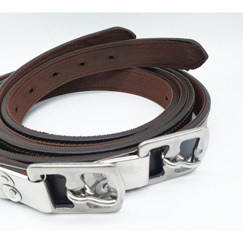 Aces Equine Non Stretch Stirrup Leathers Stitched with Nylon Brown