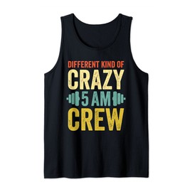 Workout Squad 5AM Crew Funny Gym Quote Vintage Retro Tank Top