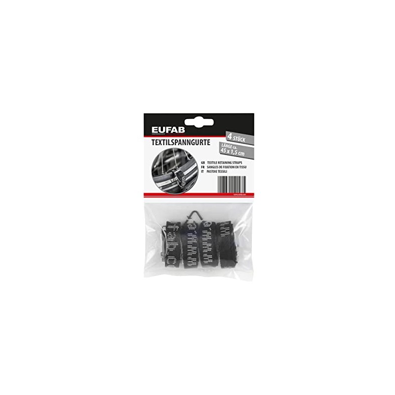 Eufab Bike Rack Tie Down Straps Black 12027