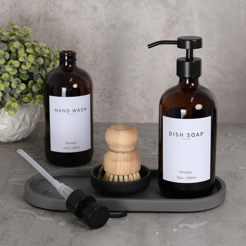 Ronasip Set of 5 Kitchen Soap Dispenser Set 16 Oz