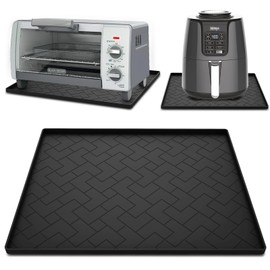 Silicone Heat Resistant Mat For Air Fryer,16''x12''x0.5''-Perfect for Ninja,COSORI,Chefman and Most Air Fryers Bottom Silicone air fryer mat-Protects Countertops From Damage and Scratches (1,Black)