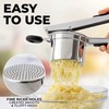 Stainless Steel Potato Ricer and Masher with Easy-Grip Silicone Handles