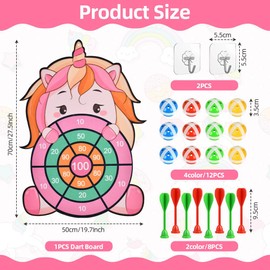 Vicloon Velcro Dartboard Children, Dart Throwing Game Children's Dart Game Velcro Ball Game with 12 Sticky Balls 8 Darts and 2 Hooks, Toy Dartboard Dartboard Birthday Gifts for Children