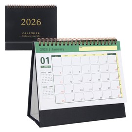 Desk Calendar 2025 2026, Desk Calendar 2026 to Stand Up, 18 Month Calendar 2025 2026, Calendar 2025 2026 Black, Monthly Planner, Calendar 2026 for Office Home School 19 x 16 x 8 cm