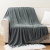 Battilo Dark Grey Throw Blanket for Couch, Soft Cozy Chenille