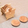 Bamboo Square Round Coasters Holder Set of 6/8 for Drinks