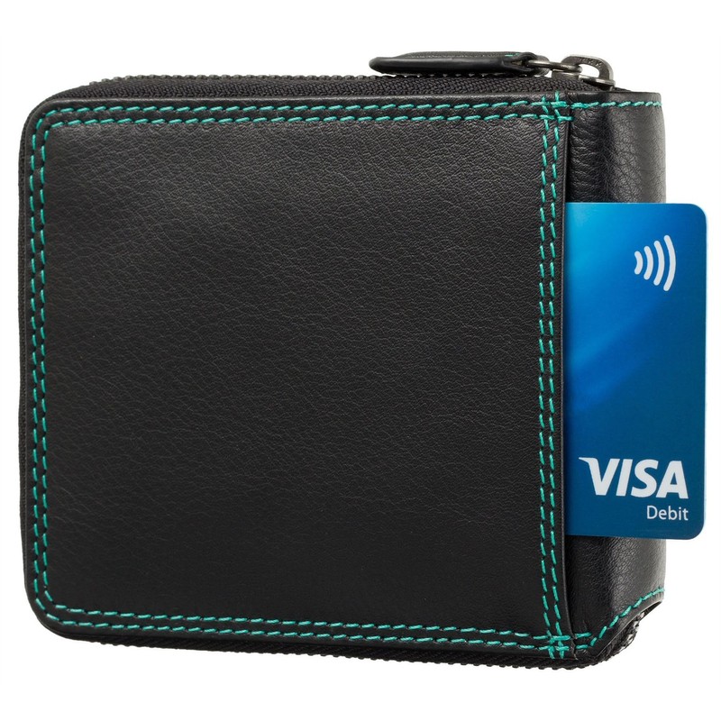 Visconti Spectrum Picasso Zip Around Leather Wallet RFID and Tap