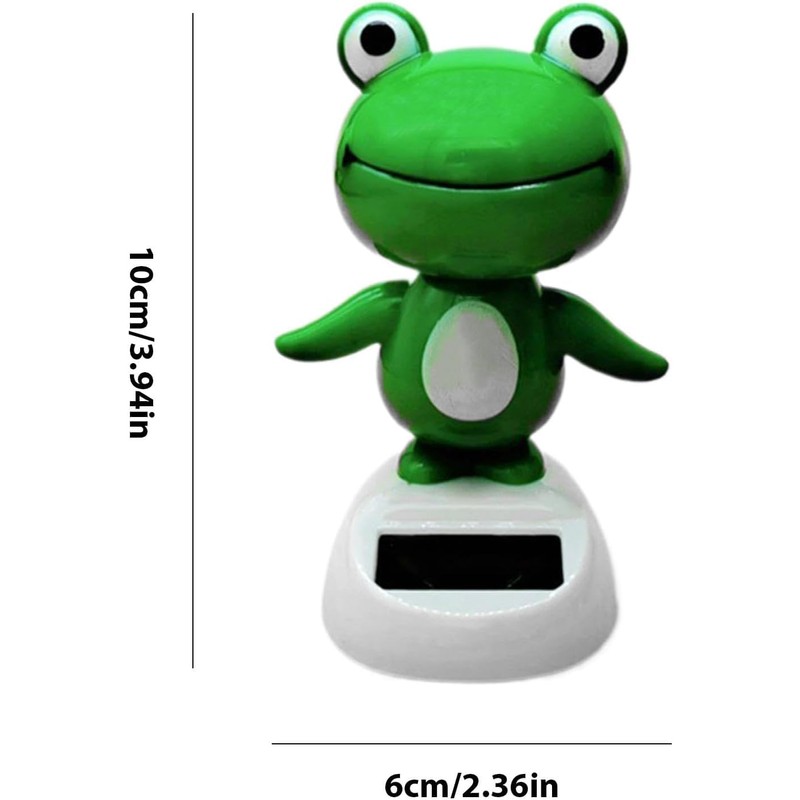Jizlan Green Solar Bobblehead - Long-Lasting Frog Bobble Dancer Toy,