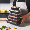DealbyBox 400PCS Black Sushi Trays with Lids Plastic Sushi Containers