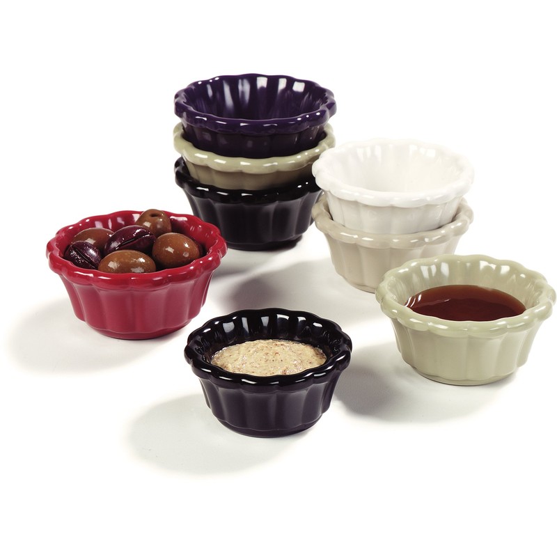 Carlisle FoodService Products 4394342 Melamine Scalloped Ramekin, 2 oz, Bone