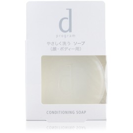 d program Conditioning Soap for Face and Body, Sweat and Oil Stains, Hypoallergenic, Sensitive Skin, Acne Care, Pore Care, Dry Skin, Moisturizing, Rough Prevention, Acne Prevention, Unscented, 3.5 oz (100 g)