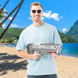 Pool Toy Water Gun Squirt for Kids Adults, IP67 Waterproof Auto Suction Electric Shark Water Gun Blaster Party Garden Backyard Summer Outdoor Beach Game High Powered Shooting 100+ Times Long Range