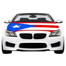 Puerto Rico Hood Cover 4x5 Ft Puerto Rico Hood Flag Cover for Elastic Fabrics Can be Washed, Car Bonnet Banner Engine Cover Decoration for Event Item