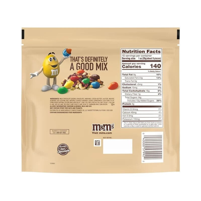M&M's Almond Milk Chocolate Candy, Family Size - 15 oz