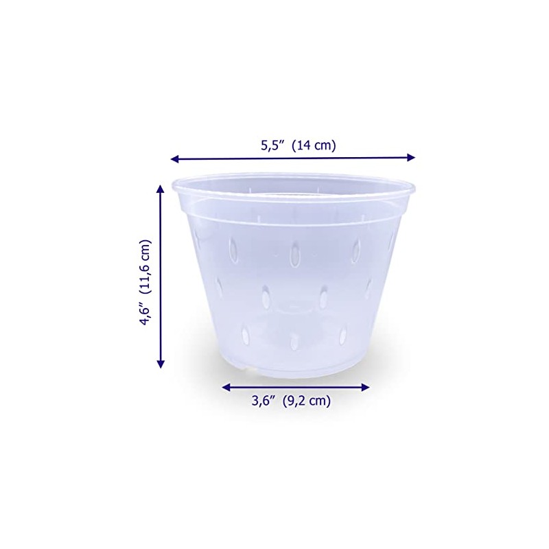 ZIRKA Clear Orchid pots with Holes Plastic Flower Planter 5.5