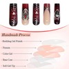 Gothic Red Press On False Nails – Handmade Long Square