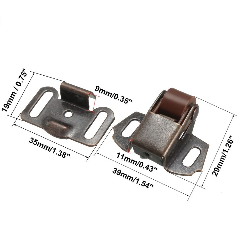 uxcell Retro Cabinet Wardrobe Door Single Roller Catch Ball Latches