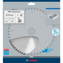 Bosch 1x PRO Aluminium Circular Saw Blade for Cordless Mitre Saws (for Aluminium, Non-ferrous metals, Ø mm, Professional Accessory Mitre Circular Saw)