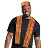 2 Pcs African Kente Pattern Kufi Hat Men Kente African
