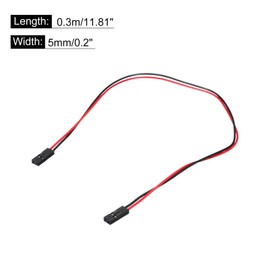 QUARKZMAN Female to Female 2Pin Breadboard Jumper Wire 2.54 mm Pitch Single Row Ribbon Cable 30 cm Long Breadboard Ribbon Cable for Breadboard Pack of 10, Multicoloured