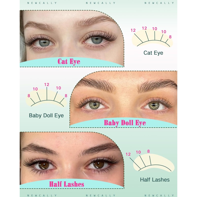 Natural Lash Clusters Kit 8-10-12MM Short Eyelash Clusters Kit Clear