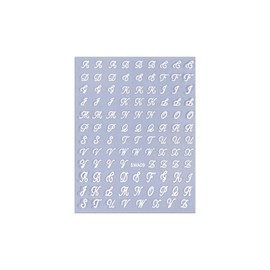 10 Sheet Retro English Letters Nail Stickers 3D Self-Adhesive Black White Gold Silver Nail Art Stickers Old Alphabet Cursive Nail Decals for Nail Art Decoration Pegatinas Uñas Letter Nail Supplies