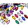 Allstarco 20x9mm (25/32x11/32) Assorted Navette Acrylic Gems, 120 PCS