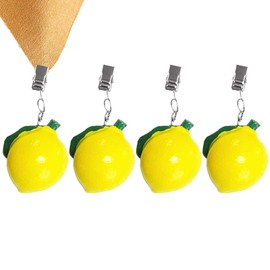 Dtoterul Tablecloth Weights Lemon Pack of 4 Tablecloth Weights for Outdoor Use Polyresin Lemon Tablecloth Weight Tablecloth Clips Table Cloth Weight with Clamping Force for the Set Table