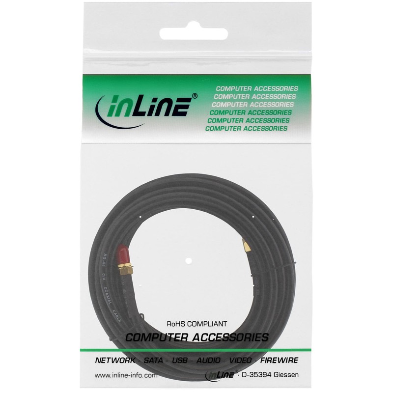 InLine® 40864 WLAN Cable R-SMA Male to R-SMA Female 4