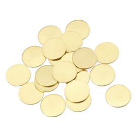 sourcing map 20pcs Brass Stamping Blank Round DIY Tag Metal for Craft Pendant Decoration 15mm x 1mm