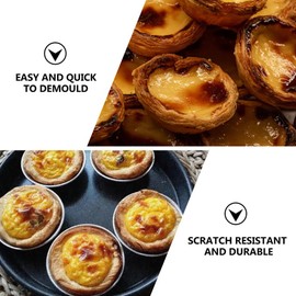 MUCKLILY 12 Pcs Stainless Steel Egg Tart Mold Mini Pie Tins Mini Muffin Mini Tart Tins Pancake Molds Fruitcake Cookies Bake Mold Non Stick Baking Tool Diy Baking Mold for Paper Cup Oven