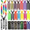 BRACES SUSPENDERS ADJUSTABLE PLAIN NEON SKULL PIANO MEN WOMENS UNISEX