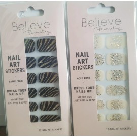 Believe Beauty Nail Art Stickers 2 Packs - Brand new sealed.