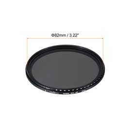 Sourcing Map ND2-400 Lens Filter, 82mm, Black, Optical Glass, Aluminum, Variable Neutral Density Filter for Camera Photography