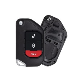 StandardAutoPart Car Chip Smart Flip Key Shell Case Compatible with Jeep Gladiator Wrangler 2018 2019 2020 2021 2022 2023 2024 OHT1130261 (3 Button Shell Case)
