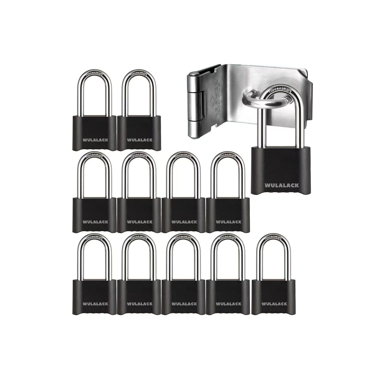 WULALACK Combination Lock - 12 Pack Long Shackle Combo for Gates, Sheds ...