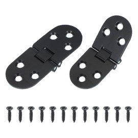 sourcing map Folding Table Flip Hinge 3" x 1", 180 Degree Butler Tray Hinges Heavy Duty Flap Round Edge Hinge with M4 Screw for Sewing Machine Cabinet Door Black Pack of 2