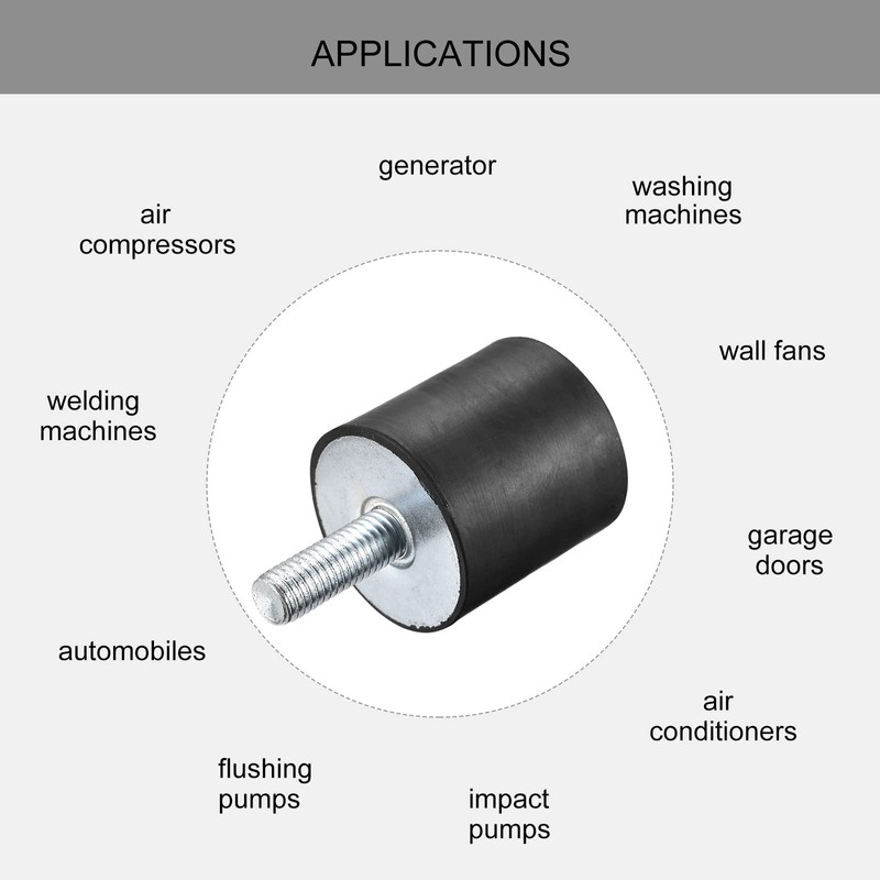 sourcing map Rubber Bearing M10 External / Internal Thread Vibration